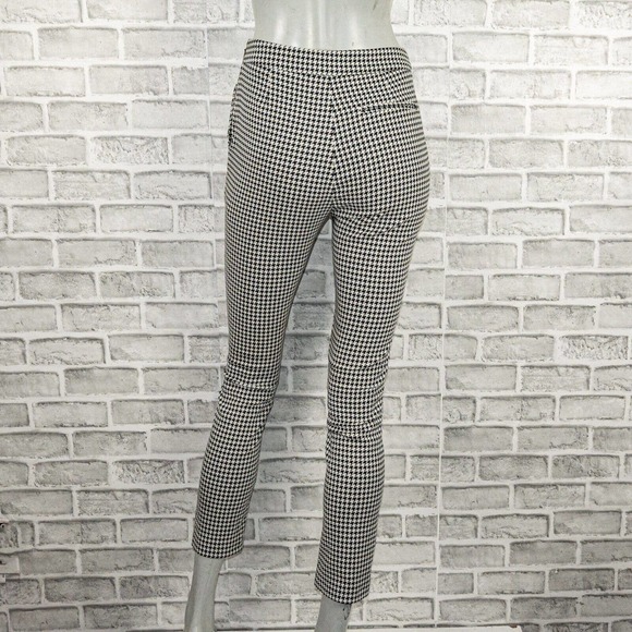 Sezane Women's Clara Trouser pants in Houndtooth Ecru Black Size 34 24w - Picture 4 of 12